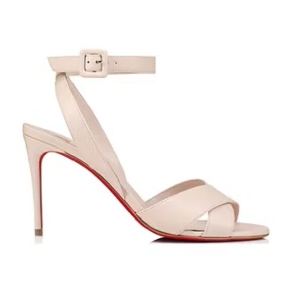 Christian Louboutin MARIZA 85 Criss Cross Ankle Strap Sandals Heels Shoes - Picture 3 of 16